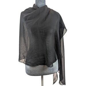 Pinup Fashion Black Sheer Wrap Shawl Scarf Formal Whimsygoth Dark Fairy Elegant